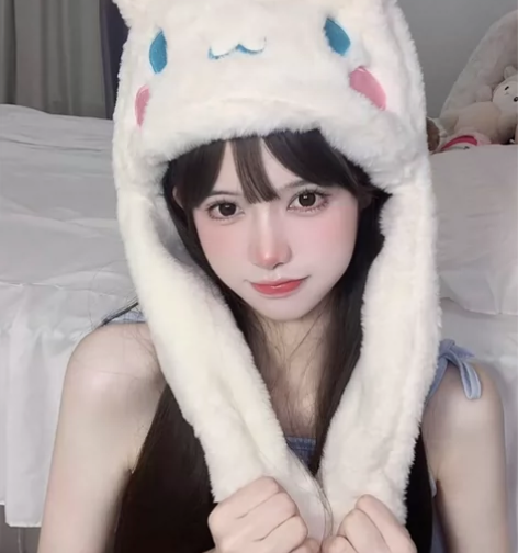 可爱玉桂狗毛绒帽子女冬季护耳保暖雷锋帽耳朵...