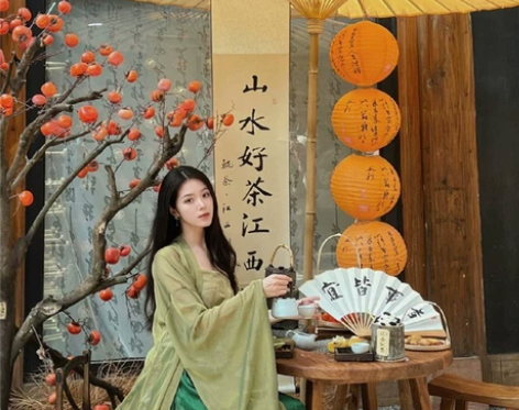 围炉煮茶冰茶户外大油纸伞古风中式庭院伞梦华...