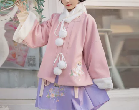 出闲置汉服 粉色外套全新带吊牌60 晋制全...