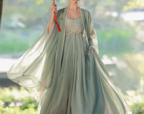 水佩风裳【暮鸢颂】原创汉服女唐制诃子裙古装...