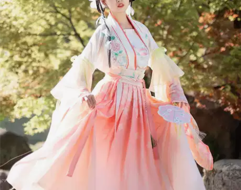 汉服绣球女2024夏季一片式诃子裙大袖衫紫...