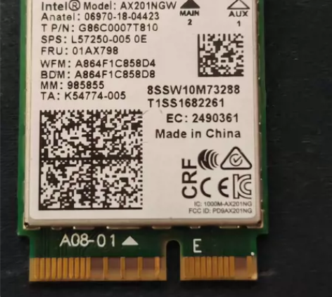 Intel  AX201NGW WIFI6...
