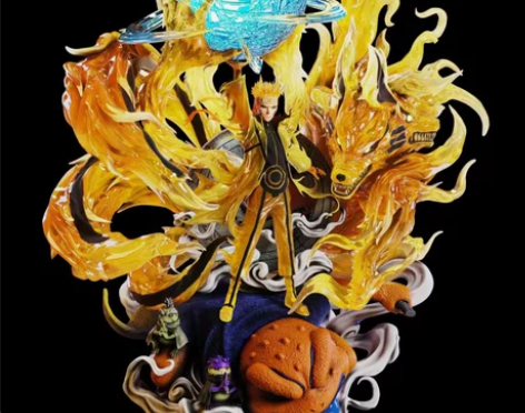 火影忍者系列波风水门鸣人手办模型机箱摆件关...