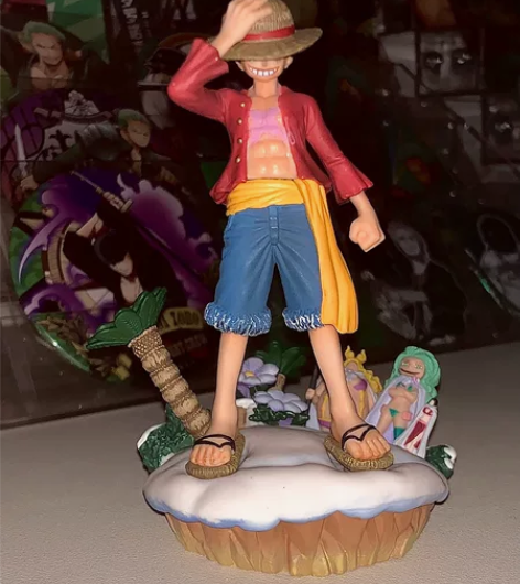 海贼王，路飞手办，无原盒 全新，刚拼上，实...