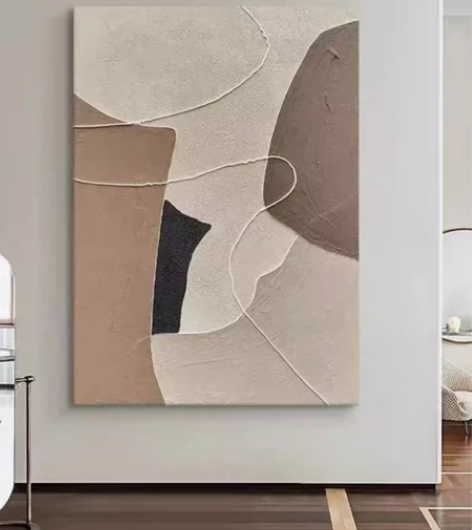 DY手绘油画入户玄关装饰画客厅立体肌理抽象...