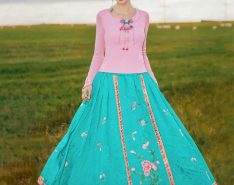 花制作/慕情/原创设计民族风重工刺绣中长款...