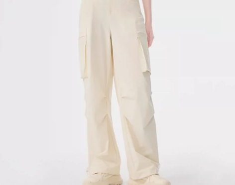 ?爱居兔夏季新款户外运动时尚阔腿裤工装裤直...