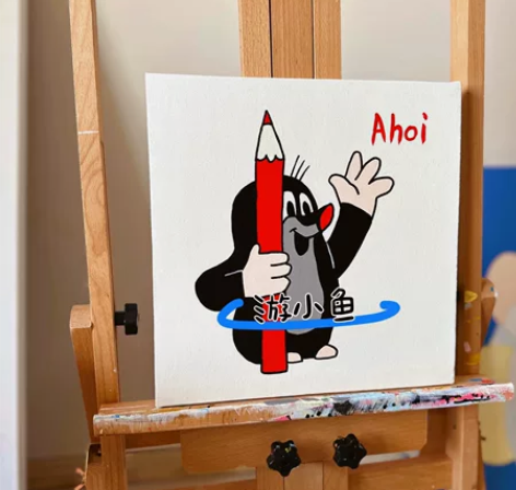 纯手绘 鼹鼠的故事 装饰挂画 尺寸可定制 ...