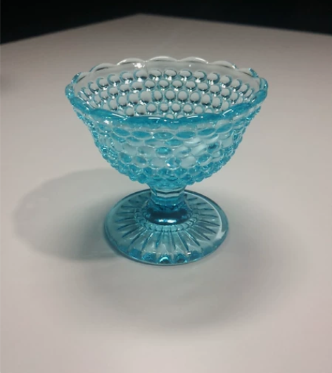 海蓝色 色料玻璃 高脚小碗   首饰杯 豆...