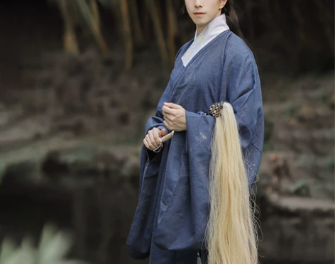 ?半亭风梁道长手绘图衍生明制道袍亚麻刺绣原...