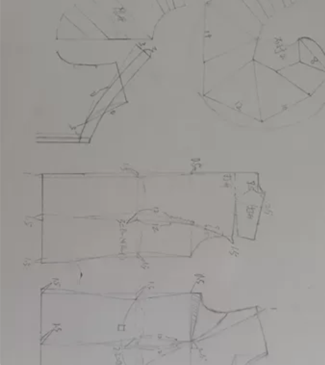 服装结构图手绘  接单 1:1 / 1:3...