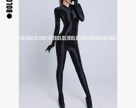 BOLOLI 国风中华御姐高开叉旗袍漆皮油...