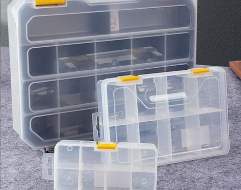 得力零件盒 塑料盒 可拆卸工具箱收纳箱电子...