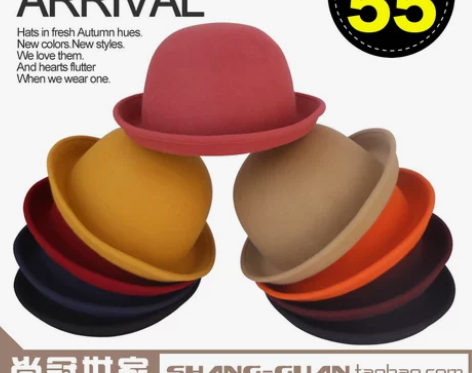 春季新品韩国圆顶礼帽男女翻边圆帽呛口小辣椒...