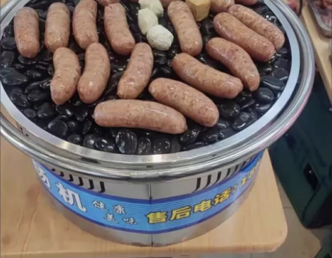 电热火山石烤肠热狗机商用燃气台式烤肠插电插...