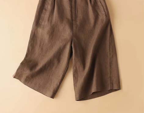 短裤女 中裤短裤棉麻五分女夏季新款欧货高腰...