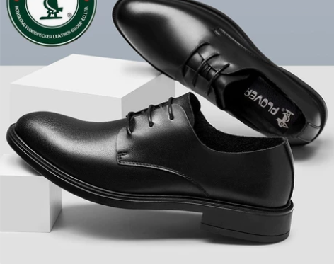 啄木鸟真皮男士皮鞋男隐形内增高牛皮男鞋商务...