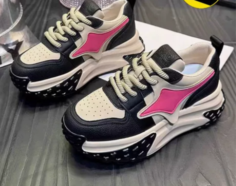 老爹鞋女超火秋季2023新款真皮网红炸街厚...