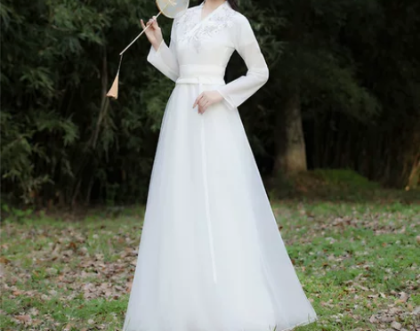 古装白色汉服女超仙气小个子成人女冬季改良版...