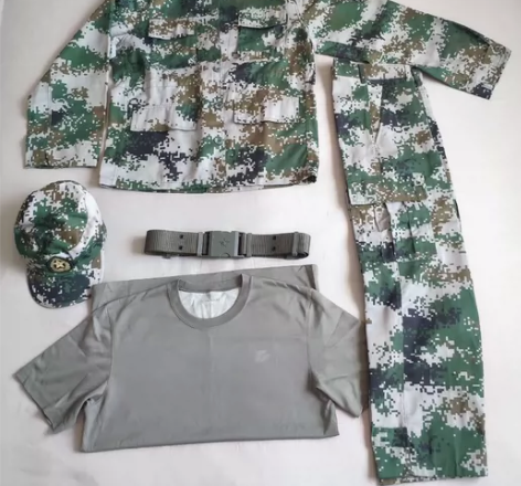 夏季迷彩服，数码马赛克绿方格扣子款，薄款宽...