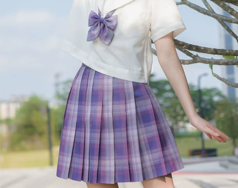 奶油橘喵酱原创少女与神正版jk制服学生装紫...