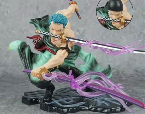 三千世界索隆动漫海贼王手办阿修罗三流刀战斗...