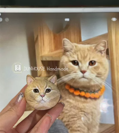 定制宠物头像纯手绘石膏｜猫咪/狗狗均可[招...
