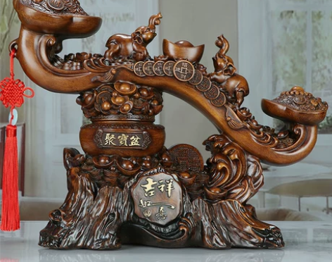 工艺品 招财聚宝盆吉祥如意摆件中式客厅电视...