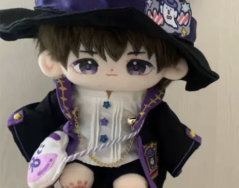 恋与制作人许墨属性20厘米雪狐墨棉花娃娃毛...