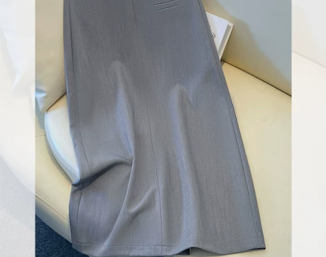 高级感灰色a字半身裙女夏中长款2024新款...