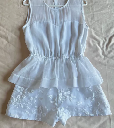 ochirly欧根纱刺绣连体短裤 重工款 ...