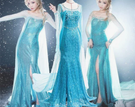 ?冰雪奇缘艾莎公主连衣裙大人成人衣服爱莎安...