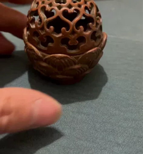 #闲置在家的老物件 回流老铜小香炉，小巧精...