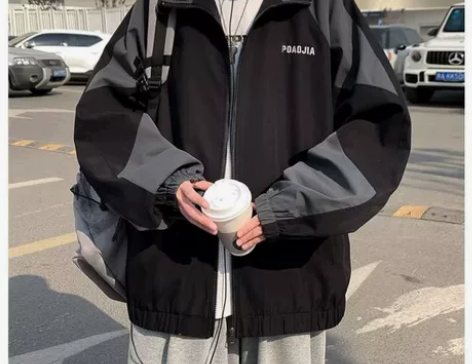 美式翻领夹克男春秋季ins潮牌痞帅嘻哈薄款...