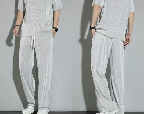 2023夏季新款冰丝运动套装男士薄款休闲长...