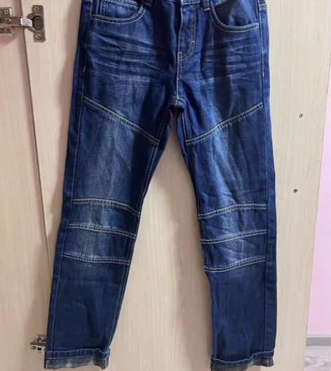 特价处理 拼接牛仔裤女纯棉弹力宽松阔腿春秋...