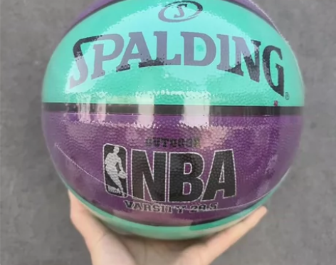 6号斯伯丁篮球，全新  紫?绿配色 橡胶材...