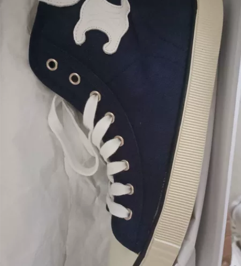 晚家高定凯旋门高帮帆布鞋厚底小白鞋女系带圆...