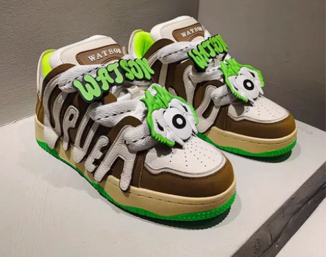 面包鞋小众街鞋子字母鞋女潮鞋复古情侣百搭运...