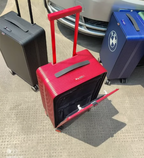 微瑕疵途霸加厚前侧开盖全铝镁合金拉杆箱金属...