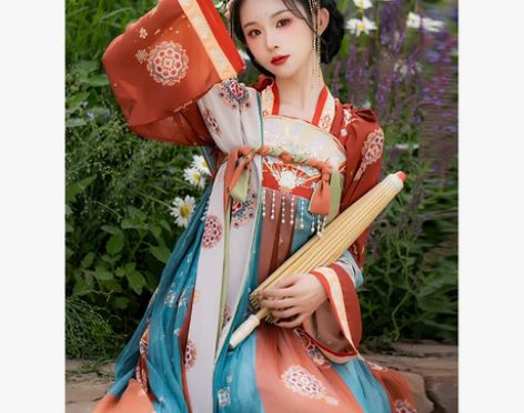 ?恋霜扇中芳华汉服女装春款唐制齐胸襦裙20...