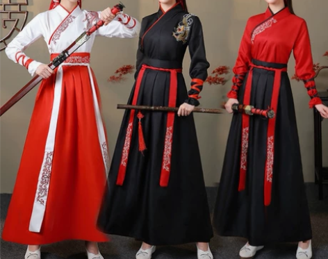 骁的舞蹈服装武侠风汉女合唱表班中国古打鼓男...