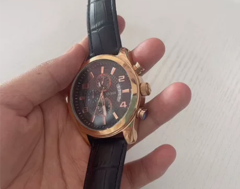 cuess玫瑰金男表GUESS石英机芯,男...