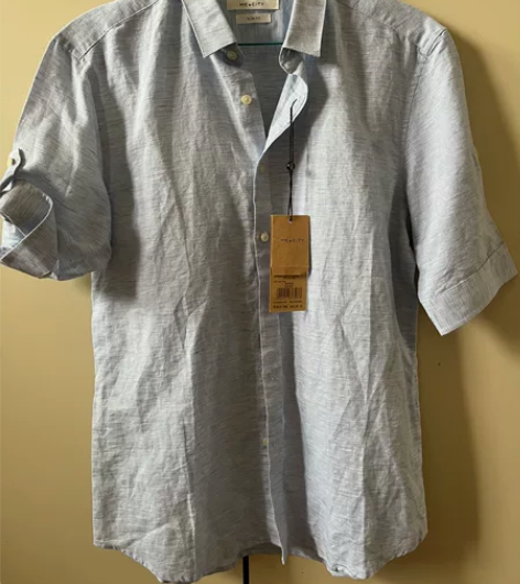 男士亚麻半袖衬衣，ME##amp；amp；...