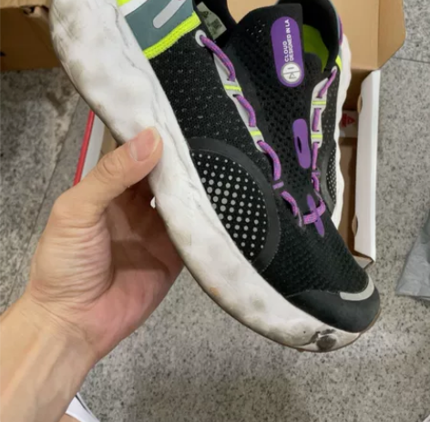 匹克态极云跑鞋 黑色/海蓝 40码 二手污...