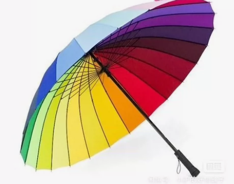 24骨彩虹雨伞个性男超大双人三人手动长柄伞...