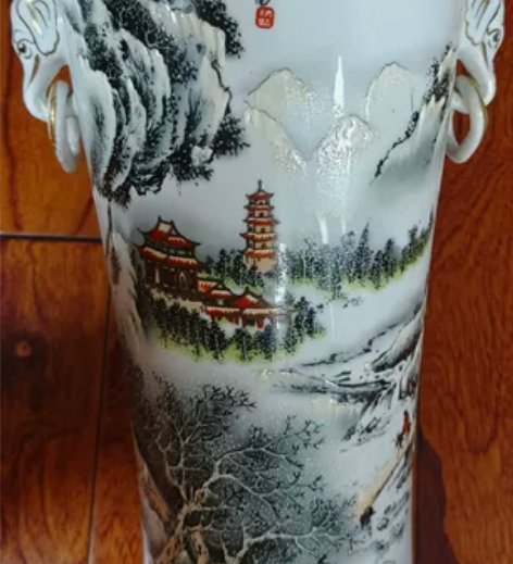 正品景德镇陶瓷器花瓶摆件*2只 薄胎工艺品...