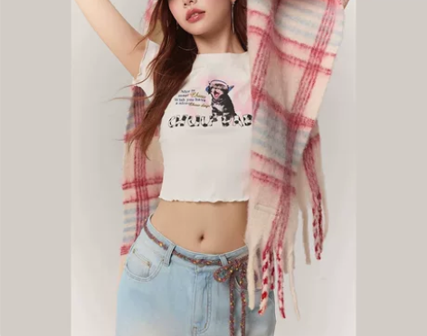 1、CHUU猫咪卡通印花短袖T恤女2024...