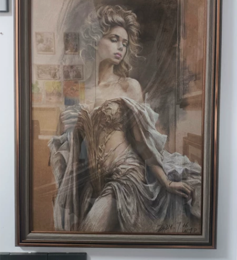 本人纯手绘作品，非临摹，洛可可风格，挂在家...