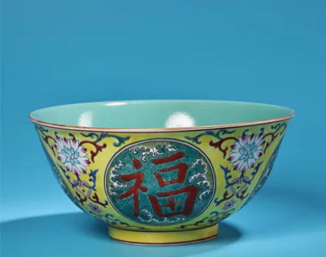 珍品旧藏收手绘珐琅彩粉彩瓷器碗 画工精湛 ...